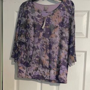 Chico's Women's Purple Print Top